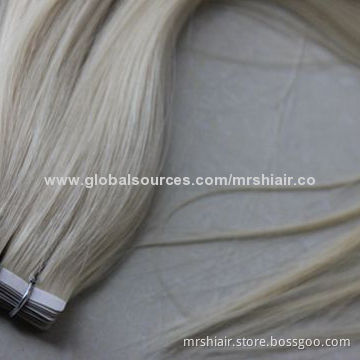 20" 20pcs lot hot sale promotion 60# human hair tape white blonde 100% Remy hair